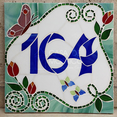 Número em mosaico para residência (30x30 cm)