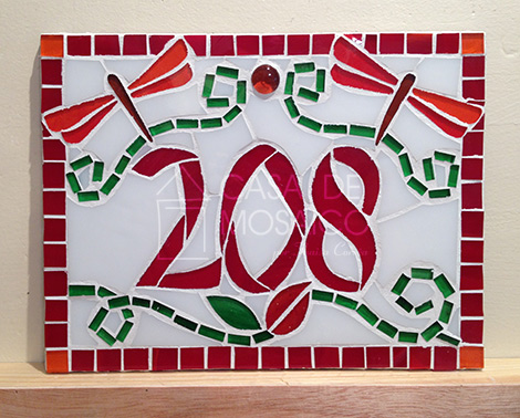 Número em mosaico para apartamento (15×20 cm)