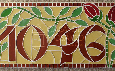 Número em mosaico para residência (40x20 cm)