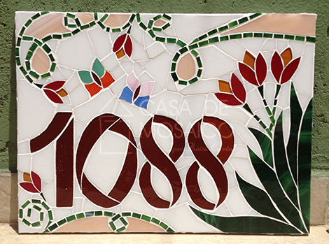 Número em mosaico para residência (25X33,5 cm)