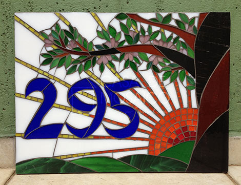 Número em mosaico para residência (30×40 cm)