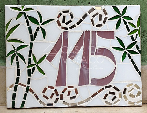 Número em mosaico para apartamento (15×20 cm)
