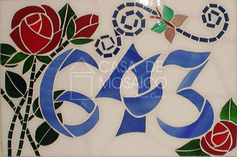 Número em mosaico para residência (30×20 cm)