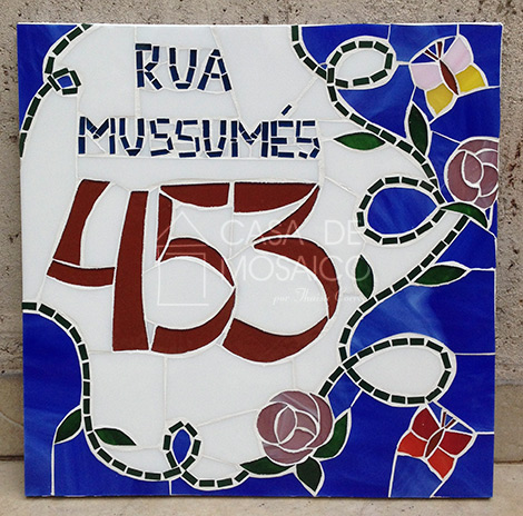 Número em mosaico para residência (30×30 cm)