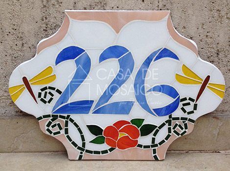 Número em mosaico para residência (31,5 X 22,5 cm)