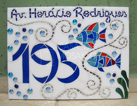 Número em mosaico para residência (30×40 cm)