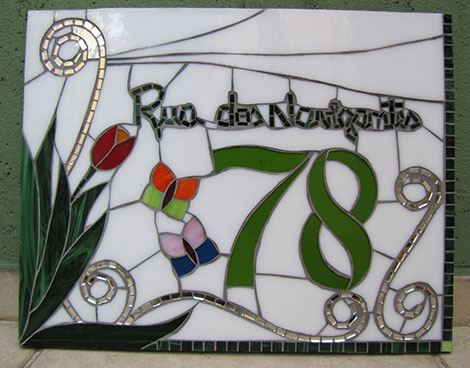 Número em mosaico para residência (35×45 cm)