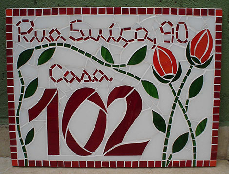 Número em mosaico para residência (25X33,5 cm)