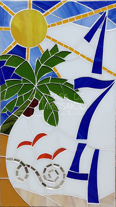 Número em mosaico para residência (20×35 cm)