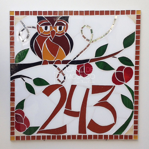 Número em mosaico para residência (30×30 cm)