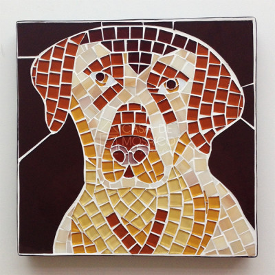 Quadro com cachorro labrador em mosaico