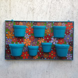 Jardineira de mosaico para flores e hortinha