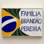 Quadro de mosaico com nome de família