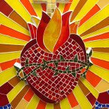 Porta de sacrário em mosaico de vidro – Sagrado Coração de Jesus