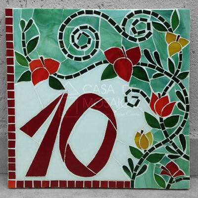 Número em mosaico para residência (25x25 cm)