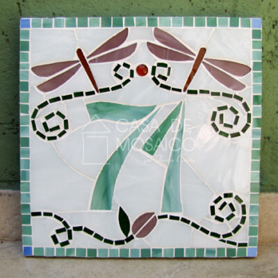 Número em mosaico para residência (25x25 cm)