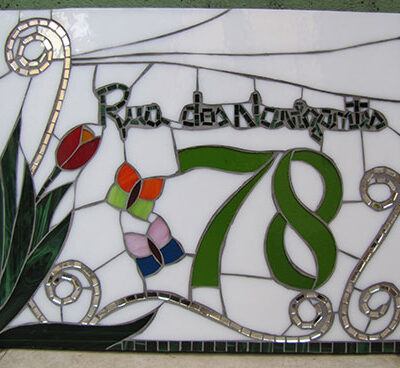 Número em mosaico para residência (45x35 cm)