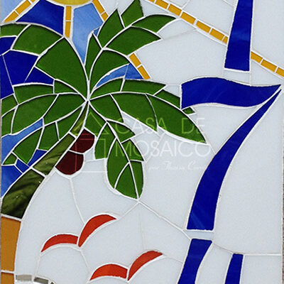 Número em mosaico para residência (20x35 cm)